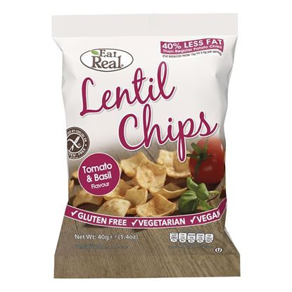 Picture of EAT REAL LENTIL CHIPS TOMATO & BASIL 40g