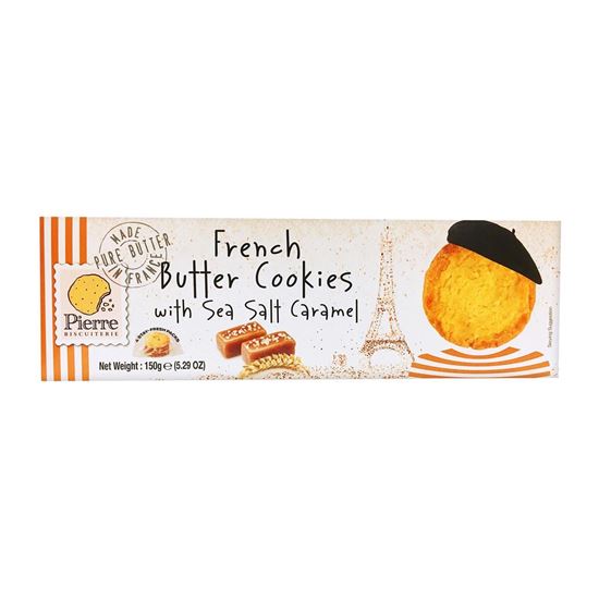 Picture of PIERRE BISCUITERIE FRENCH BUTTER COOKIES WITH SEA SALT CARAMEL 150g