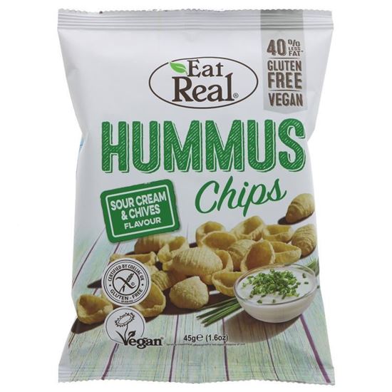 Picture of EAT REAL HUMMUS CHIPS SOUR CREAM & CHIVE FLAVOUR 45g 
