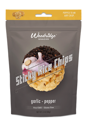 Picture of WOODRIDGE STICKY RICE CHIPS GARLIC & PEPPER 80g  